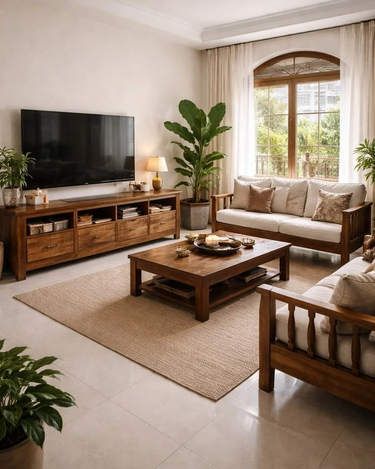 Teak sofa and living room furnishings